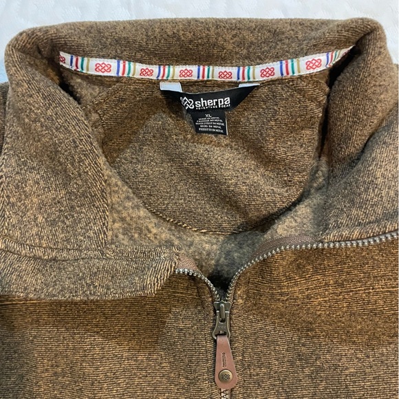 NWOT Sherpa Adventure Gear Brown Zip Up Jacket Brown Recycled Polyester XL Nepal - Picture 3 of 9